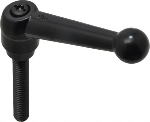 KIPP - 5/16-18, 0.71" Hub Diam, Zinc Die Cast (Steel Components) Threaded Stud Adjustable Clamping Lever - 1.97" Stud Length, 2.87" OAL, 1.79" High - Benchmark Tooling