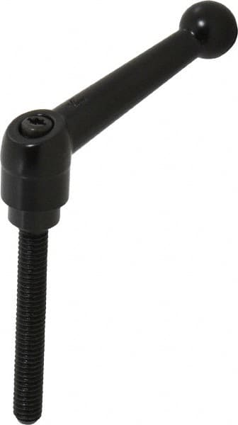 KIPP - 5/16-18, 0.71" Hub Diam, Zinc Die Cast (Steel Components) Threaded Stud Adjustable Clamping Lever - 2.36" Stud Length, 2.87" OAL, 1.79" High - Benchmark Tooling