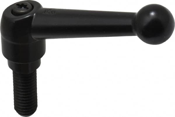 KIPP - M10 x 1.5, 18mm Hub Diam, Zinc Die Cast (Steel Components) Metric Threaded Stud Adjustable Clamping Lever - 25mm Stud Length, 73mm OAL, 45.5mm High - Benchmark Tooling