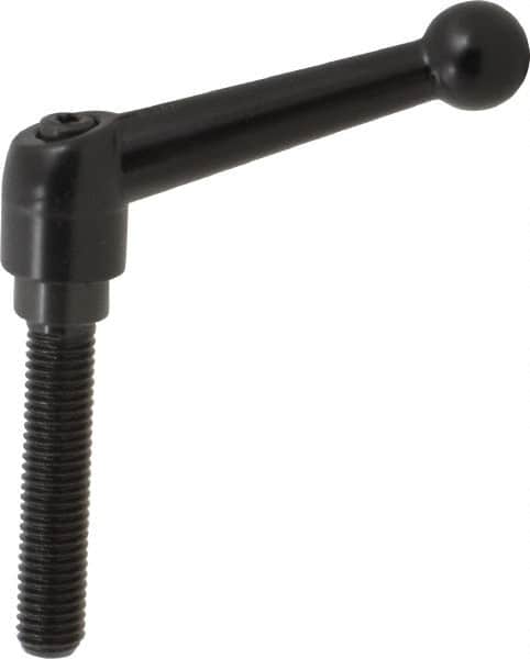 KIPP - M10 x 1.5, 18mm Hub Diam, Zinc Die Cast (Steel Components) Metric Threaded Stud Adjustable Clamping Lever - 50mm Stud Length, 73mm OAL, 45.5mm High - Benchmark Tooling