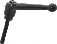 KIPP - 3/8-16, 0.98" Hub Diam, Zinc Die Cast (Steel Components) Threaded Stud Adjustable Clamping Lever - 2.36" Stud Length, 4-1/4" OAL, 2.64" High - Benchmark Tooling