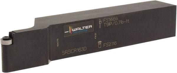 Walter - SRSC, Right Hand Cut, 1" Shank Height x 25.4mm Shank Width, Neutral Rake Indexable Turning Toolholder - 152.4mm OAL, RC.T 32.5.. Insert Compatibility, Series Walter Turn - Benchmark Tooling