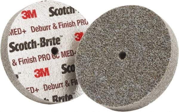 3M - 2" Diam, 1/4" Face Width, 1/4" Center Hole, Medium Grade, Ceramic Deburring Wheel - Unitized, Hard Density 6 Grade - Benchmark Tooling