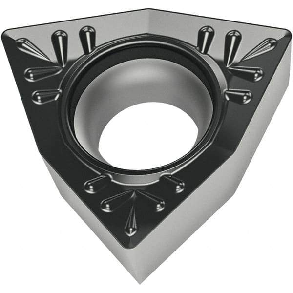 Walter - WCMT32.52 RP4 Grade WPP10S Carbide Turning Insert - TiCN/Al2O3/TiN Finish, 80° Trigon, 3/8" Inscr Circle, 5/32" Thick, 1/32" Corner Radius - Benchmark Tooling