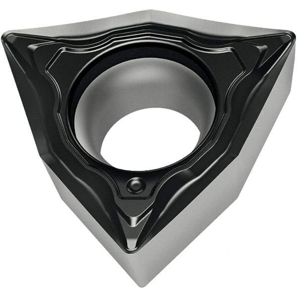 Walter - WCMT21.51 FP4 Grade WPP10S Carbide Turning Insert - TiCN/Al2O3/TiN Finish, 80° Trigon, 1/4" Inscr Circle, 3/32" Thick, 1/64" Corner Radius - Benchmark Tooling