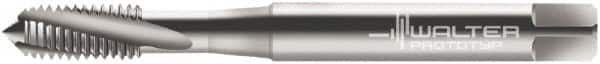 Walter-Prototyp - #8-32 UNC 3 Flute 3B Modified Bottoming Spiral Flute Tap - Cobalt, Bright Finish, 63mm OAL, Right Hand Flute, Right Hand Thread, Series 22400 - Exact Industrial Supply