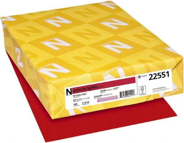 Neenah Paper - 8-1/2" x 11" Red Colored Copy Paper - Use with Laser Printers, Inkjet Printers, Copiers - Benchmark Tooling