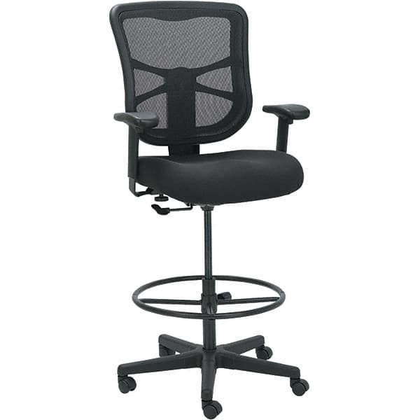 ALERA - 51-5/8" High Stool - 25.63" Wide x 26" Deep, Fabric Mesh Seat, Black - Benchmark Tooling