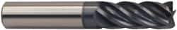 Accupro - 1", 5 Flute, Single End, Solid Carbide, 0.12" Corner Radius End Mill - 4" OAL, 37° Helix, Right Hand Flute, 1-1/4" LOC, Right Hand Cut - Benchmark Tooling