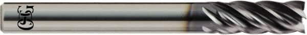 OSG - 3/4", 1-1/8" LOC, 3/4" Shank Diam, 3" OAL, 5 Flute, Solid Carbide Square End Mill - Single End, TiAlN Finish, Spiral Flute, 35° Helix, Centercutting, Right Hand Cut, Right Hand Flute, Series VG541 - Benchmark Tooling