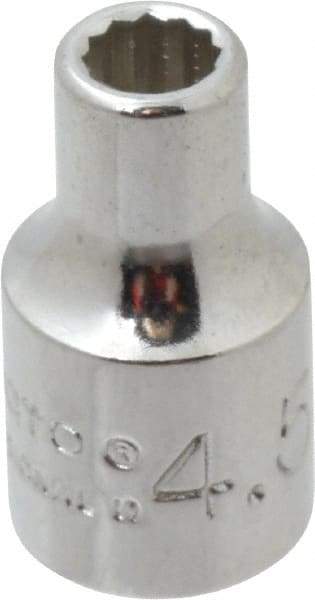 Proto - 1/4" Drive, Standard Hand Socket - 12 Points, 7/8" OAL, Alloy Steel, Chrome Finish - Benchmark Tooling