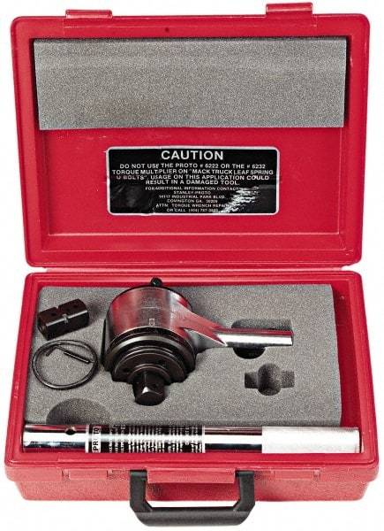 Proto - 1" Output Drive, 3,200 Ft/Lb Max Output, Two Stage Torque Wrench Multiplier - 18.5:1 Gear Ratio, 1:18.6 Effective Multiplier Ratio, 6-1/2" Head Thickness - Benchmark Tooling