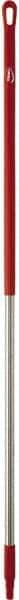 Vikan - 60 x 1-1/4" Stainless Steel Squeegee Handle - European Threaded Connection, Red - Benchmark Tooling