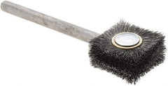 Osborn - Flat Steel Tube Brush - 0.006" Filament Diam, 1" Brush Length, 3-1/4" OAL, 1/4" Diam Shank - Benchmark Tooling