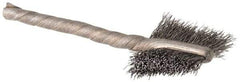 Osborn - 5/8" Diam Flat Stainless Steel Tube Brush - 0.005" Filament Diam, 5/8" Brush Length, 2-1/4" OAL, 1/8" Diam Shank - Benchmark Tooling