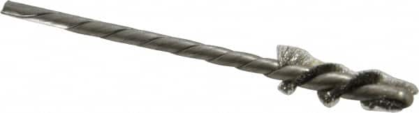 Osborn - 1/4" Diam Helical Stainless Steel Tube Brush - 0.005" Filament Diam, 1" Brush Length, 3-1/2" OAL, 1/8" Diam Shank - Benchmark Tooling