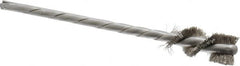 Osborn - 3/8" Diam Helical Stainless Steel Tube Brush - 0.005" Filament Diam, 1" Brush Length, 3-1/2" OAL, 1/8" Diam Shank - Benchmark Tooling