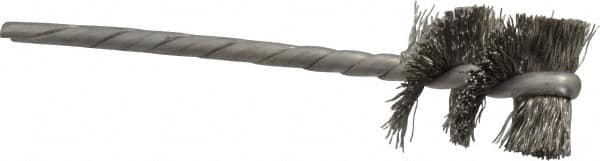 Osborn - 3/4" Diam Helical Stainless Steel Tube Brush - 0.008" Filament Diam, 1" Brush Length, 3-1/2" OAL, 1/8" Diam Shank - Benchmark Tooling