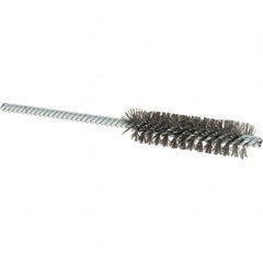 Osborn - 1/2" Diam Helical Steel Tube Brush - Double Spiral, 0.004" Filament Diam, 2" Brush Length, 5" OAL, 0.187" Diam Shank - Benchmark Tooling