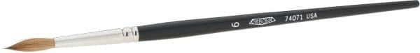Osborn - #6 Sable Artist's Paint Brush - 5/32" Wide, 3/4" Bristle Length, 5-3/4" Wood Handle - Benchmark Tooling