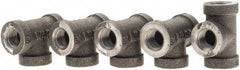 Value Collection - Size 1/4", Class 150, Malleable Iron Black Pipe Tee - 150 psi, Threaded End Connection - Benchmark Tooling