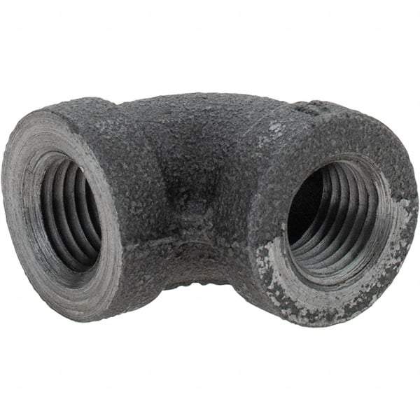 Value Collection - Size 1/4", Class 150, Malleable Iron Black Pipe 90° Elbow - 150 psi, Threaded End Connection - Benchmark Tooling