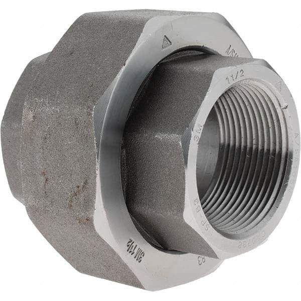 Value Collection - Size 1-1/2", Class 3,000, Forged Carbon Steel Black Pipe Union - NPT End Connection - Benchmark Tooling