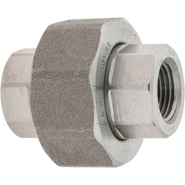 Value Collection - Size 3/8", Class 3,000, Forged Carbon Steel Black Pipe Union - NPT End Connection - Benchmark Tooling