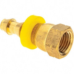Value Collection - 1/4" ID 1/4 UNF Barbed Push On Female Swivel - Brass - Benchmark Tooling