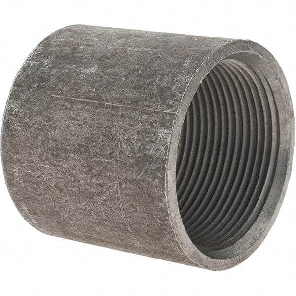 Value Collection - Size 1-1/2", Class 150, Malleable Iron Black Pipe Coupling - 150 psi, Threaded End Connection - Benchmark Tooling