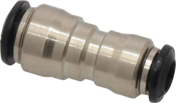 Alpha Technologies - 8 x 6mm Outside Diam, Nickel Plated Brass Push-to-Connect Tube Union - 250 Max psi, Tube to Tube Connection, Buna O-Ring - Benchmark Tooling