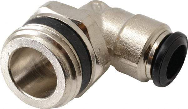 Alpha Technologies - 8mm Outside Diam, 1/2 Universal, Nickel Plated Brass Push-to-Connect Tube Male Swivel Elbow - 250 Max psi, Tube to Universal Thread Connection, Buna O-Ring - Benchmark Tooling