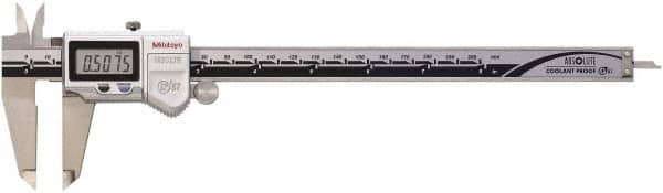 Mitutoyo - 0 to 200mm Range, 0.01mm Resolution, IP67 Electronic Caliper - 0.001" Accuracy, SPC Output - Benchmark Tooling
