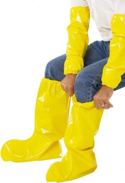 PolyConversions - Size M, Polyolefin, Non-Skid Boot Cover - Yellow, Chemical Resistant - Benchmark Tooling