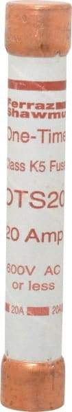 Ferraz Shawmut - 300 VDC, 600 VAC, 20 Amp, Fast-Acting General Purpose Fuse - Clip Mount, 127mm OAL, 20 at DC, 50 at AC kA Rating, 13/16" Diam - Benchmark Tooling