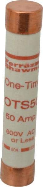 Ferraz Shawmut - 300 VDC, 600 VAC, 50 Amp, Fast-Acting General Purpose Fuse - Clip Mount, 5-1/2" OAL, 20 at DC, 50 at AC kA Rating, 1-1/16" Diam - Benchmark Tooling
