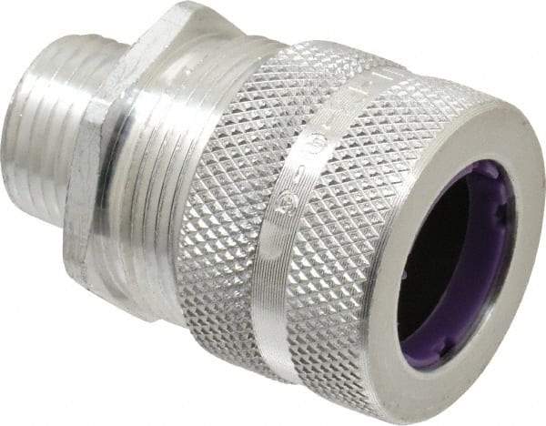 Hubbell Wiring Device-Kellems - 19 to 22.2mm Capacity, Liquidtight, Straight Strain Relief Cord Grip - 1/2 NPT Thread, Aluminum - Benchmark Tooling