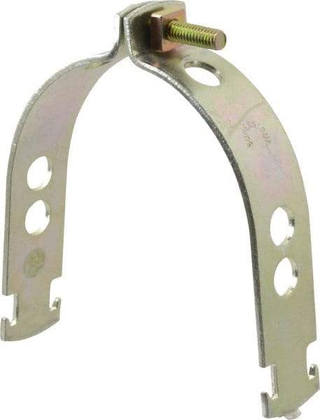 Thomas & Betts - 4" Pipe, 1/8 Gauge" Pipe or Conduit Clamp - Gold Galvanized, Rigid & IMC Conduit - Benchmark Tooling