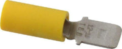 Thomas & Betts - 12 to 10 AWG, Vinyl, Fully Insulated, Male Wire Disconnect - 1/4 Inch Wide Tab, Yellow, CSA Certified, RoHS Compliant, UL 94 V-0, UL File E66716, UL Listed - Benchmark Tooling