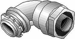 Thomas & Betts - 2-1/2" Trade, Malleable Iron Threaded Angled Liquidtight Conduit Connector - Insulated - Benchmark Tooling