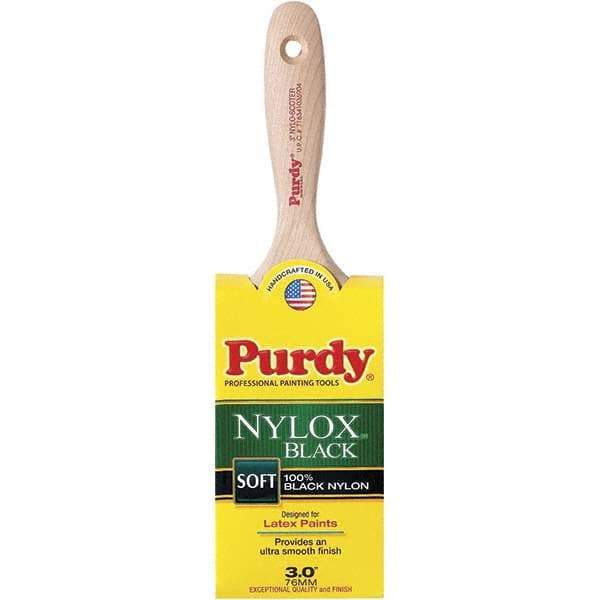 Purdy - 3" Flat Synthetic Wall Brush - 3-7/16" Bristle Length, 3-7/16" Wood Flat Handle - Benchmark Tooling