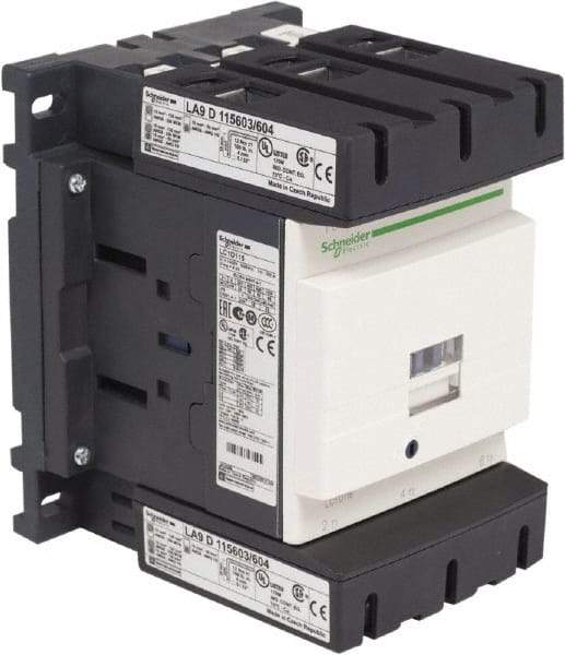Schneider Electric - 3 Pole, 125 Coil VDC, 115 Amp at 440 VAC, Nonreversible IEC Contactor - Bureau Veritas, CCC, CSA, CSA C22.2 No. 14, DNV, EN/IEC 60947-4-1, EN/IEC 60947-5-1, GL, GOST, LROS, RINA, RoHS Compliant, UL 508, UL Listed - Benchmark Tooling