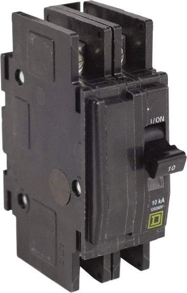 Square D - 10 Amp, 240 VAC, 2 Pole, Panel Mount Miniature Circuit Breaker - 14-2 AWG - Benchmark Tooling