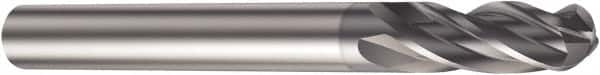 Sandvik Coromant - 7mm Diam, 16mm LOC, 4 Flute Solid Carbide Ball End Mill - AlCrN Finish, 100mm OAL, 8mm Shank Diam, Ball Flute - Benchmark Tooling