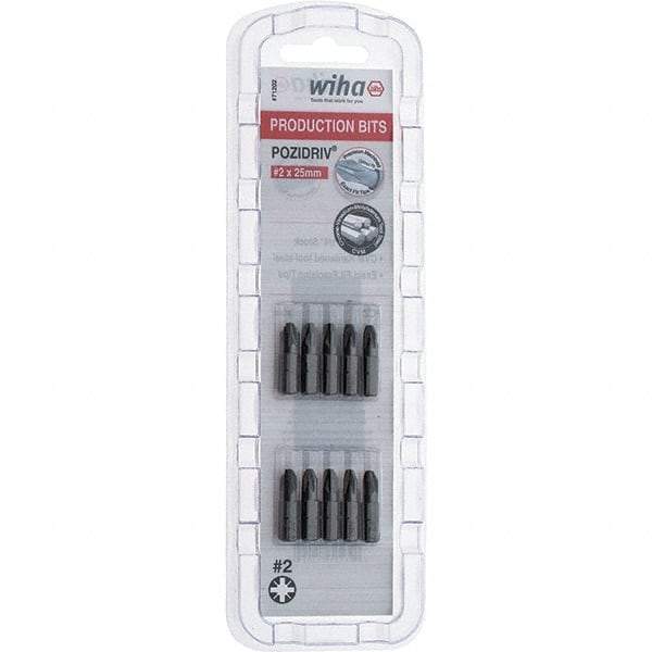 Wiha - 1/4" Drive, Pozidriv Screwdriver Bit - 1" OAL - Benchmark Tooling