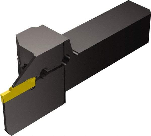 Sandvik Coromant - QS-R/LF123..C..F, Internal or External, Left Hand, 25.4mm Max Depth of Cut, Indexable Grooving Tool Holder - N123H2-0400-0004-TF Insert Compatibility, 19.05mm Shank Height, 19.05mm Shank Width, 113.12mm OAL, Through Coolant - Benchmark Tooling