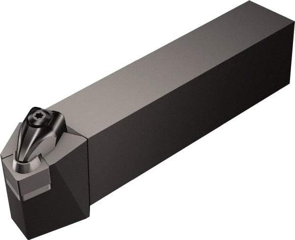 Sandvik Coromant - DSRN, Left Hand Cut, 15° Lead Angle, 1" Shank Height x 1" Shank Width, Negative Rake Indexable Turning Toolholder - 6" OAL, SNMG 12 04 08 Insert Compatibility, Series T-Max P - Benchmark Tooling