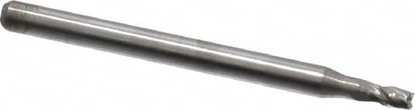 OSG - 2mm, 4mm LOC, 3mm Shank Diam, 39mm OAL, 4 Flute, Solid Carbide Square End Mill - Single End, Uncoated, Spiral Flute, 30° Helix, Centercutting, Right Hand Cut, Right Hand Flute, Series 414 - Benchmark Tooling