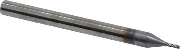 OSG - 1/32", 5/64" LOC, 1/8" Shank Diam, 1-1/2" OAL, 4 Flute, Solid Carbide Square End Mill - Single End, TiCN Finish, Spiral Flute, 30° Helix, Centercutting, Right Hand Cut, Right Hand Flute, Series 414 - Benchmark Tooling