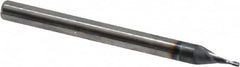OSG - 1/32", 5/64" LOC, 1/8" Shank Diam, 1-1/2" OAL, 2 Flute, Solid Carbide Square End Mill - Single End, TiAlN Finish, Spiral Flute, 30° Helix, Centercutting, Right Hand Cut, Right Hand Flute, Series 412 - Benchmark Tooling